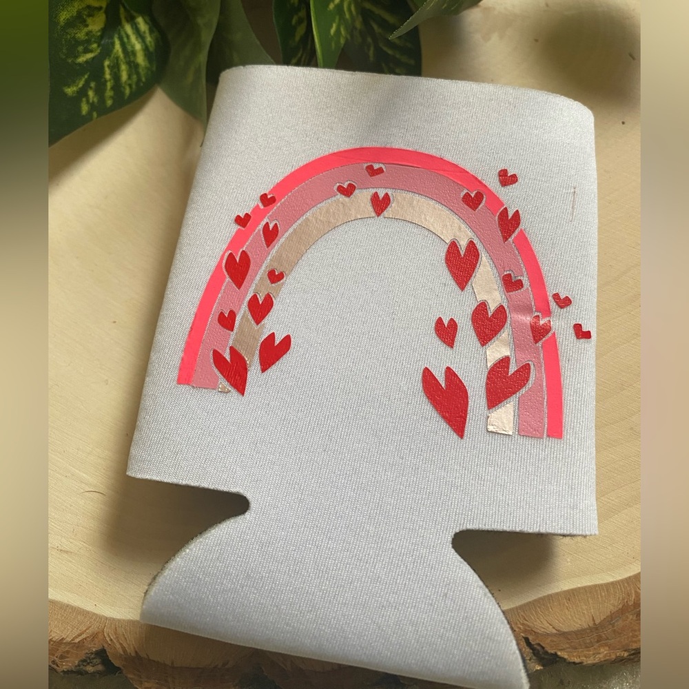 Heart Rainbow Can Cooler